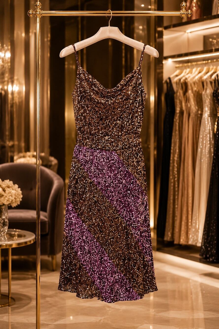 NWT BL^NK London Rossellini Sequin Cowl Midi Dress M Free People Disco Cocktail